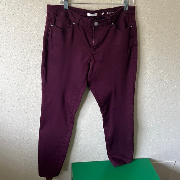 Lauren Conrad Maroon Jeans (14L) - Picture 1 of 3